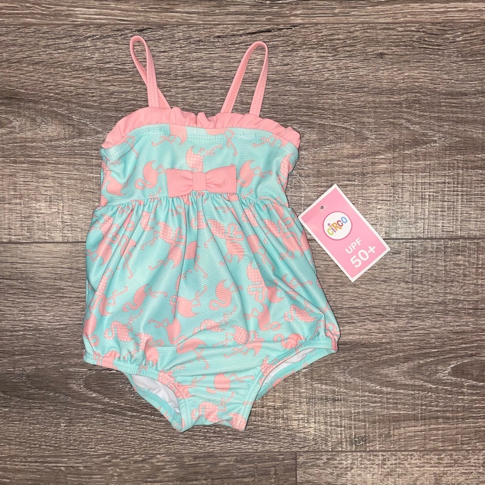 NWT Baby Girls Flamingo Swimsuit